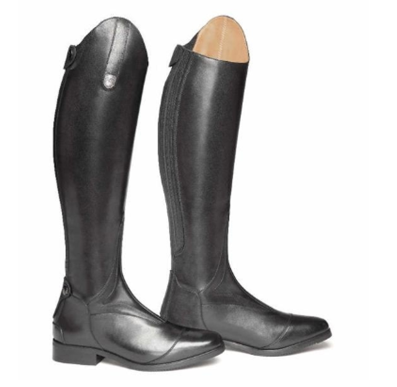 Leather-look knee-high riding boots for women