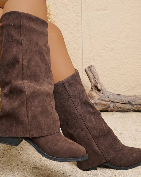 Wide leg gaiter boots women