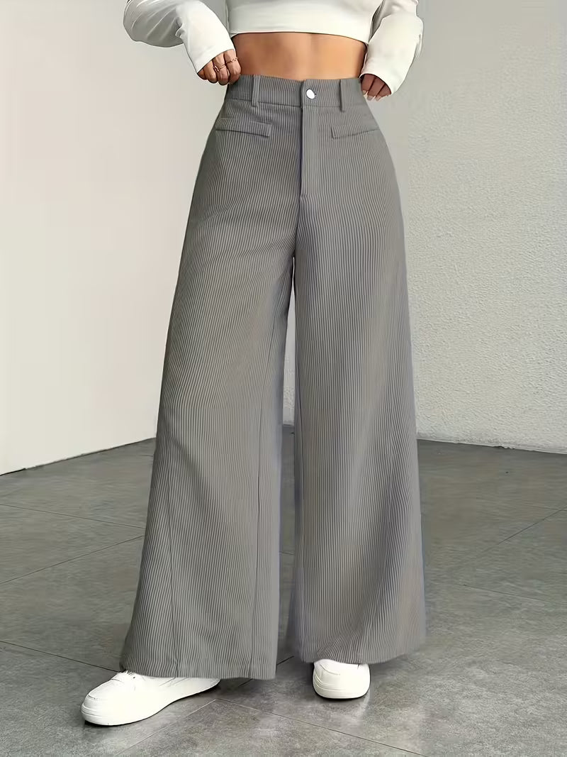 Wide leg corduroy lounge trousers for women