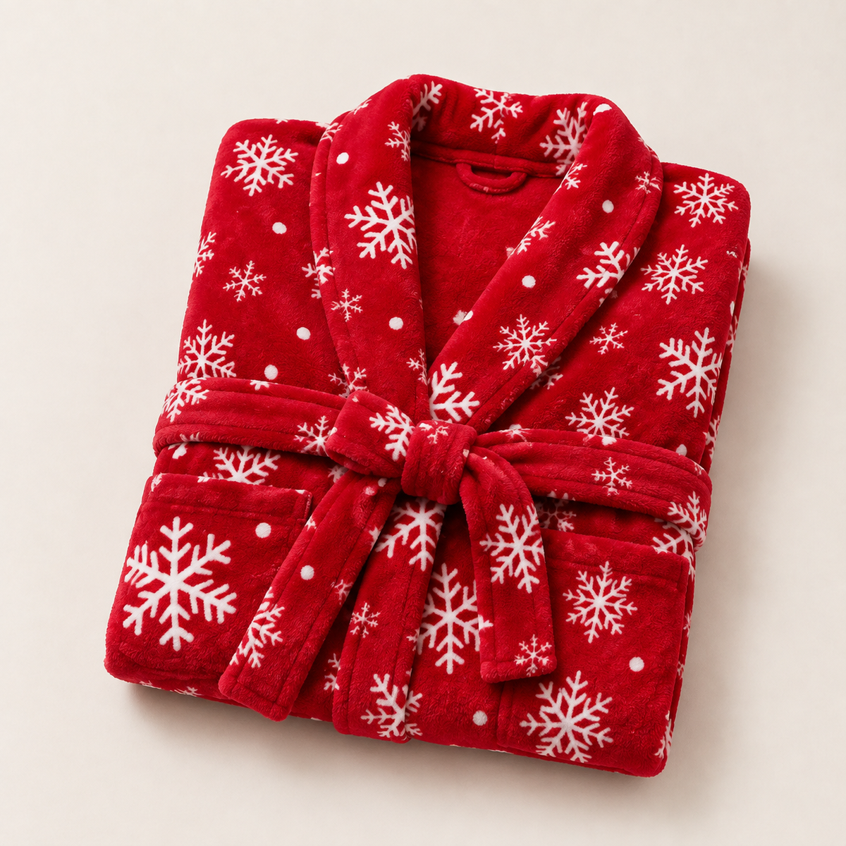 Shawl collar plush fleece robe for women