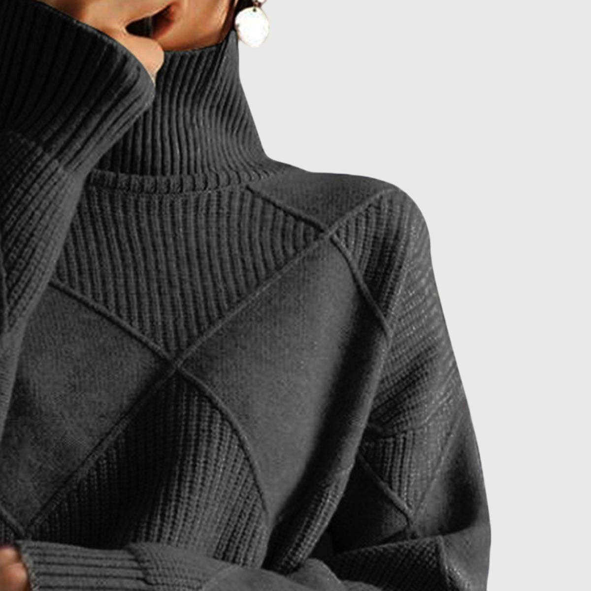 Oversized turtleneck sweater for women