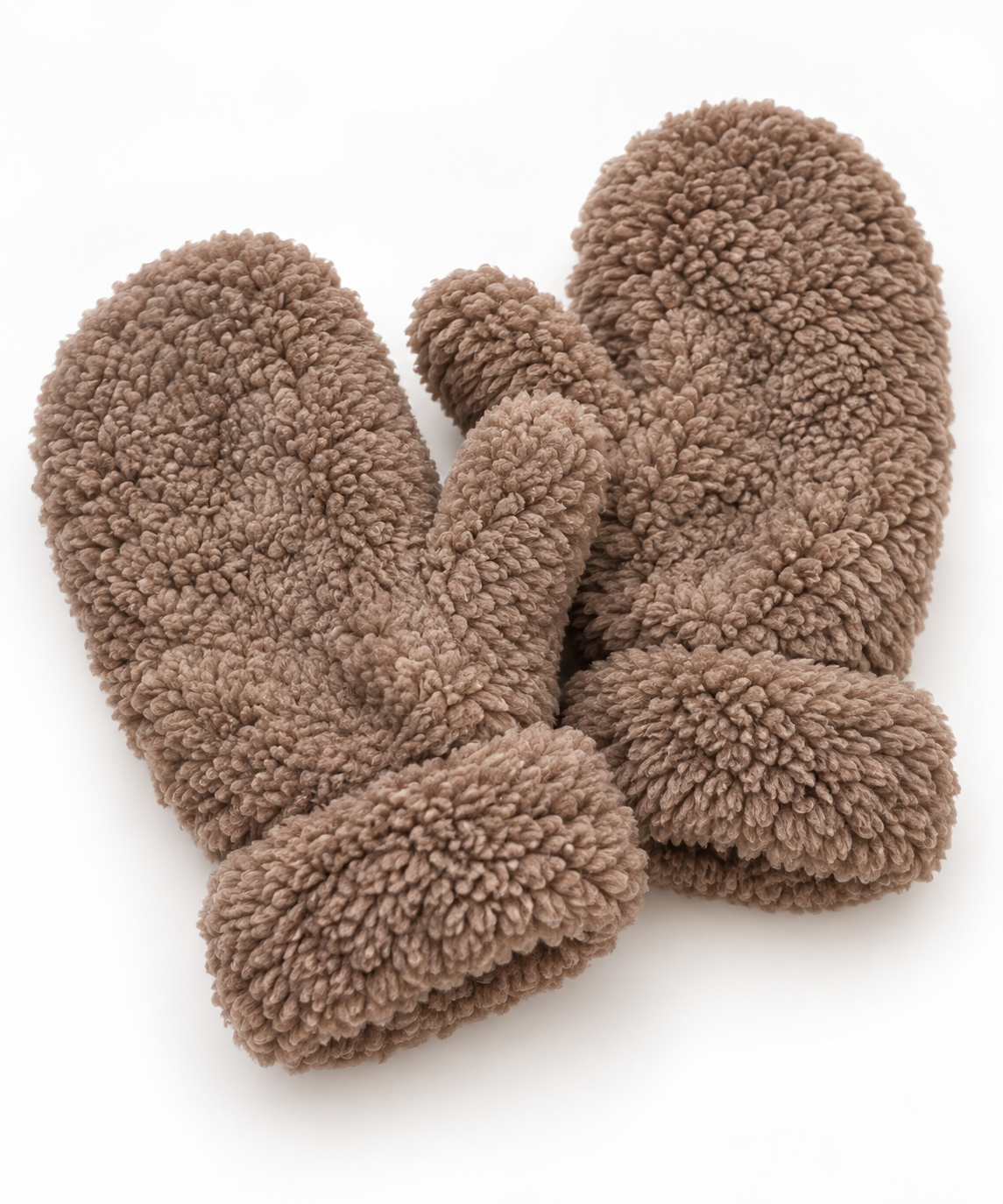 Teddy fleece mittens for women