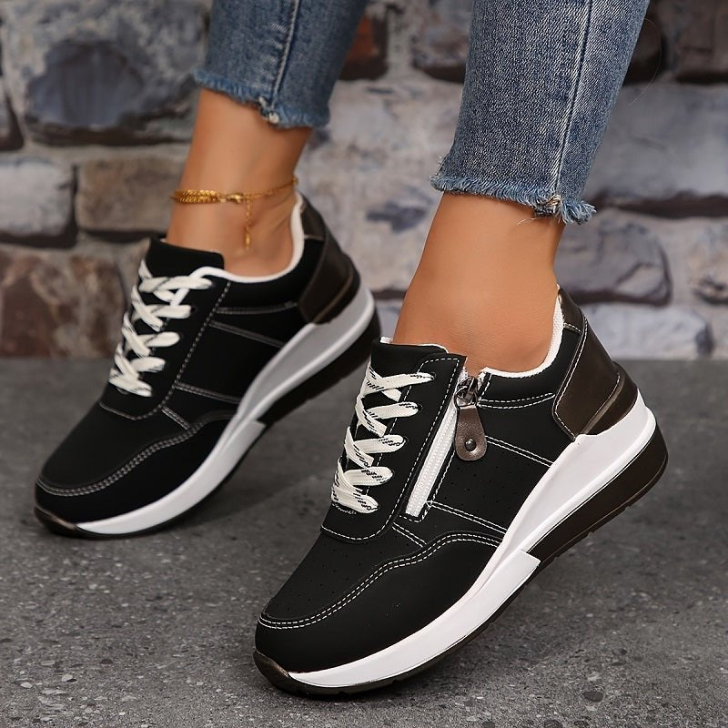 Wedge-sole sneakers for women