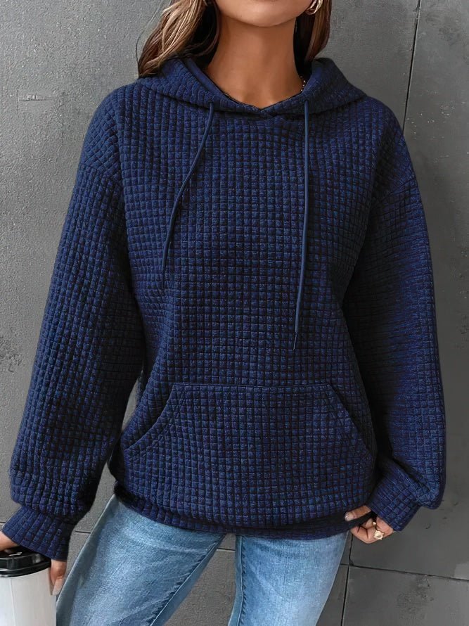 Oversized waffle knit hoodie for women