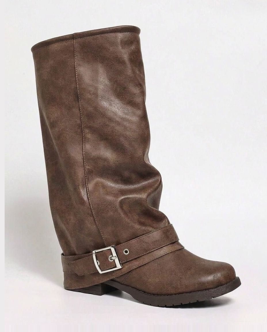Knee-high boots brown women