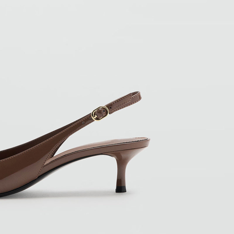 Patent slingback kitten heels for women