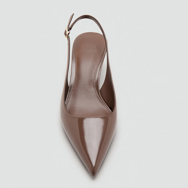 Patent slingback kitten heels for women