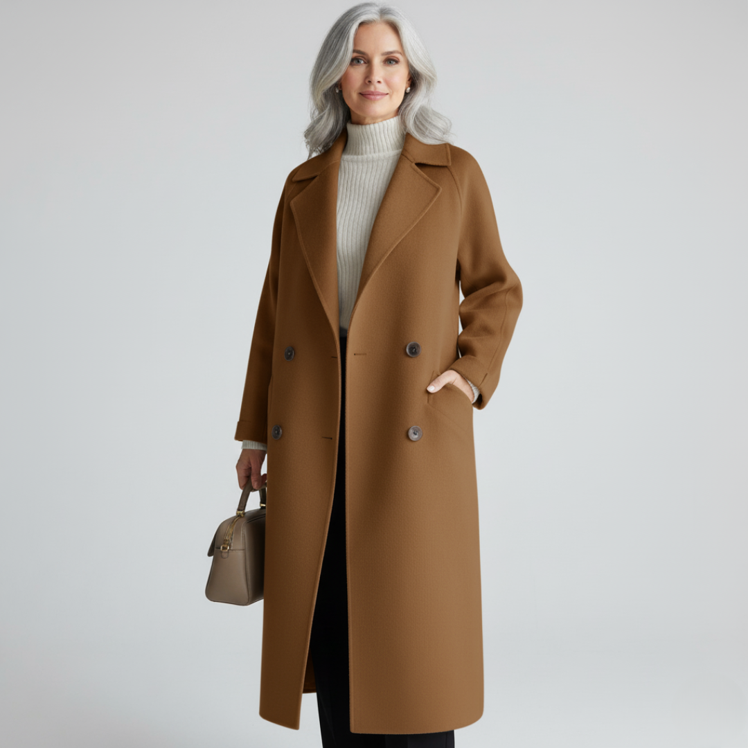Classic elegant coat for women in beige, brown or black