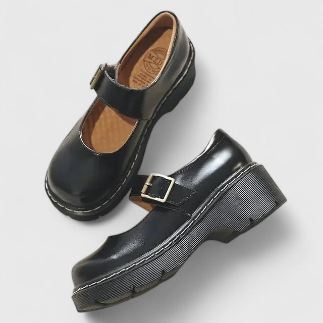High-shine platform Mary Jane shoes for women