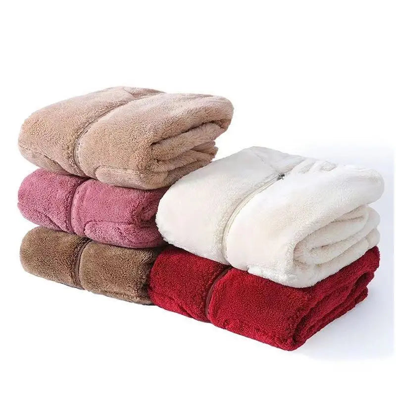 Fleece-lined sherpa zip-up hoodie for women