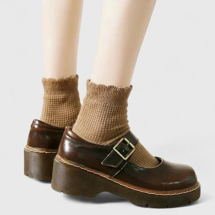 High-shine platform Mary Jane shoes for women