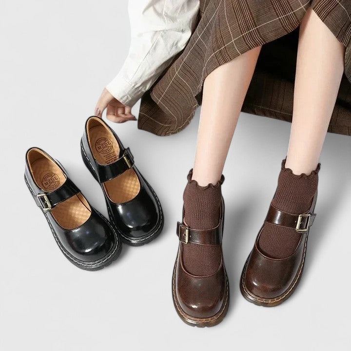 High-shine platform Mary Jane shoes for women