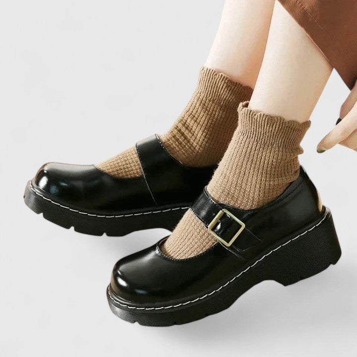 High-shine platform Mary Jane shoes for women