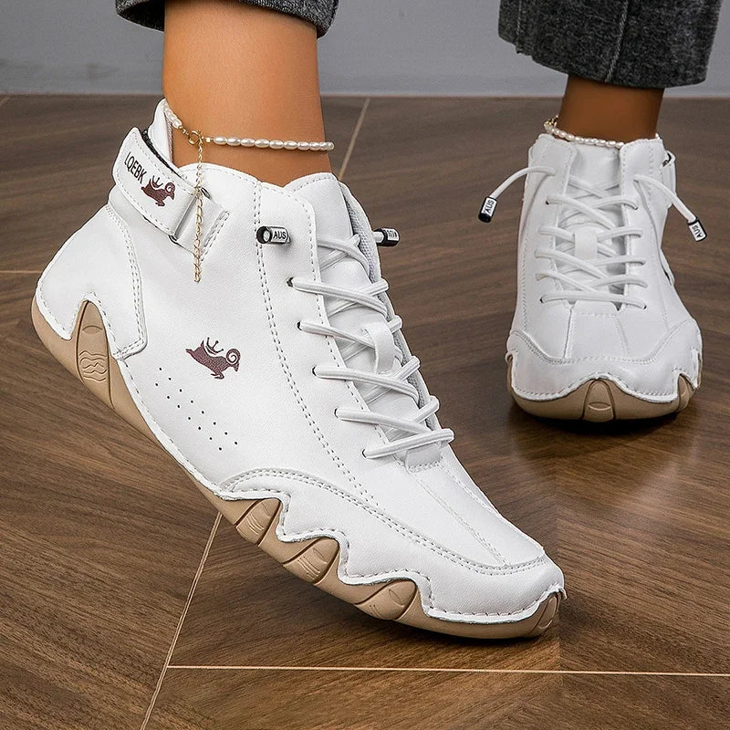 Mid-top lace-up sneakers for women