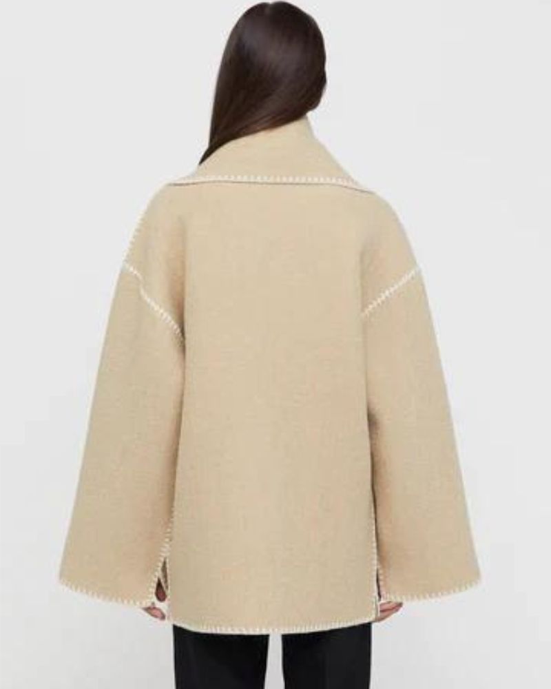 Contrast-trim scarf jacket for women