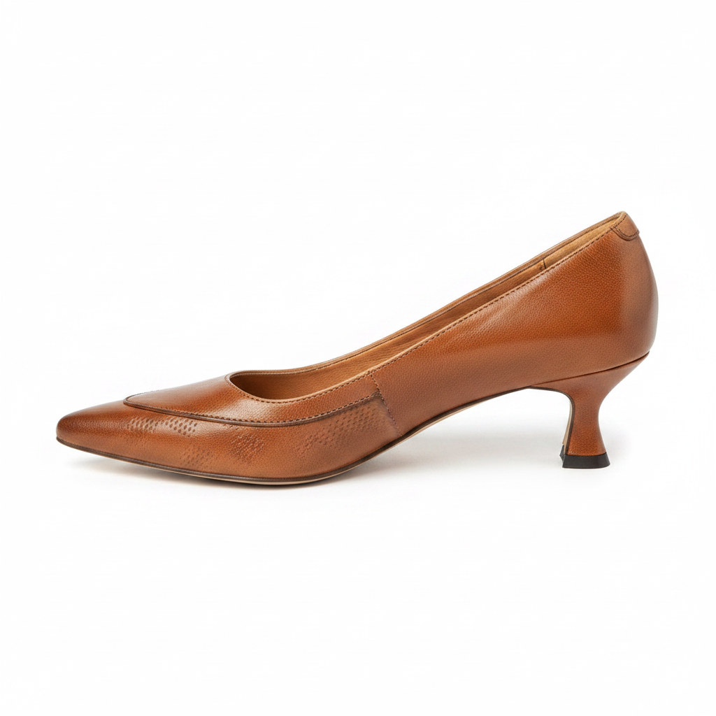 Pointed toe kitten heel pumps for women