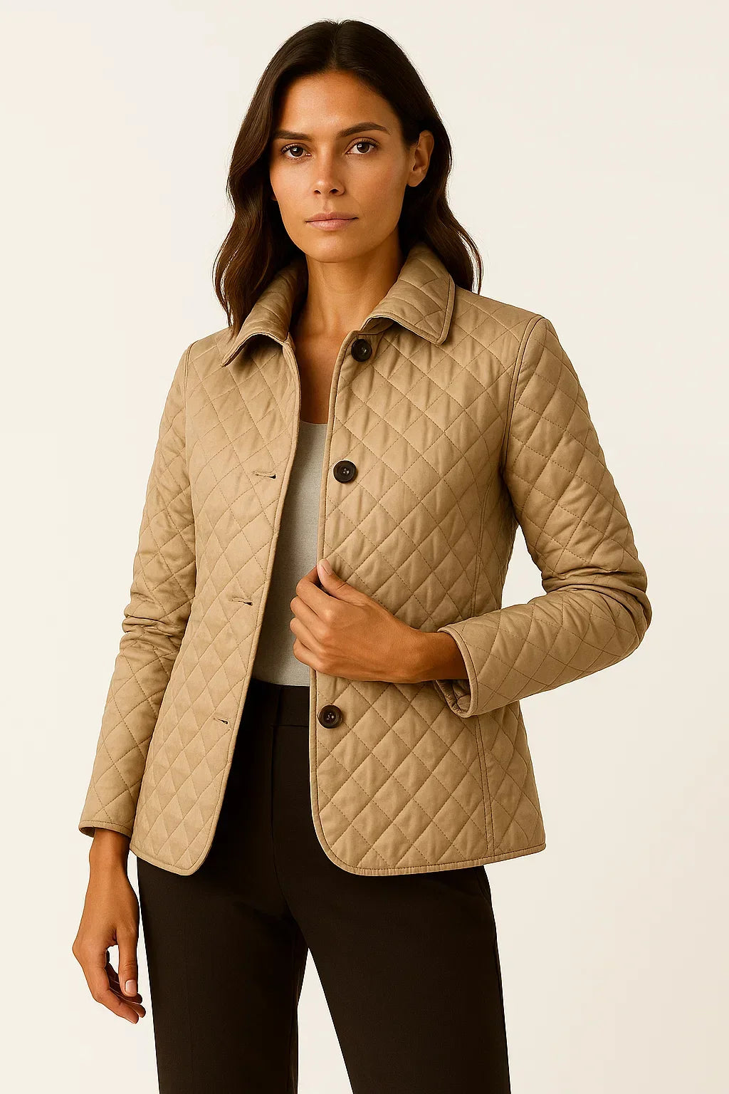 Diamond quilted jacket for women