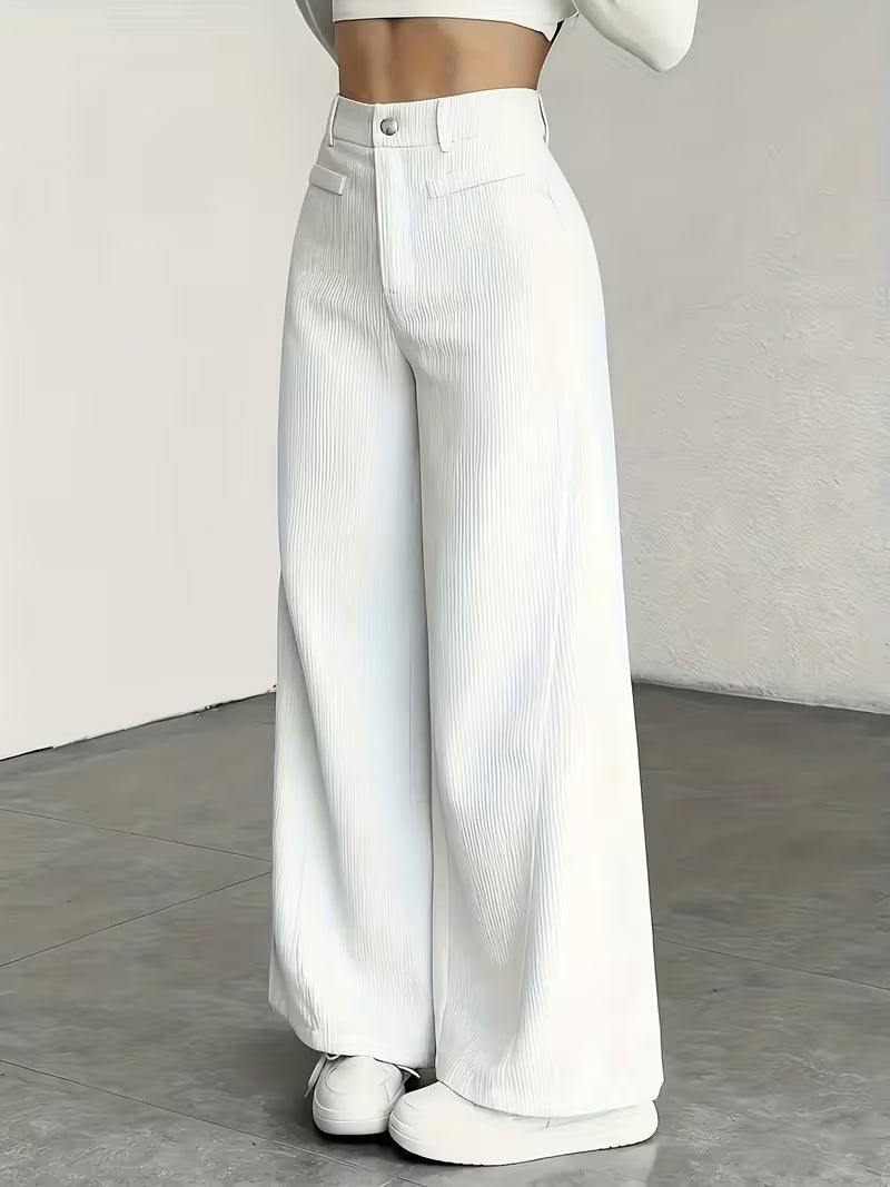 Wide leg corduroy lounge trousers for women