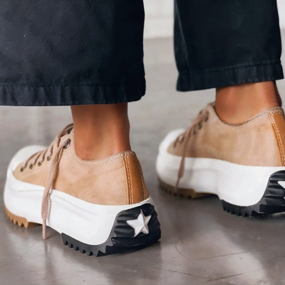 Ridged sole platform sneakers for women