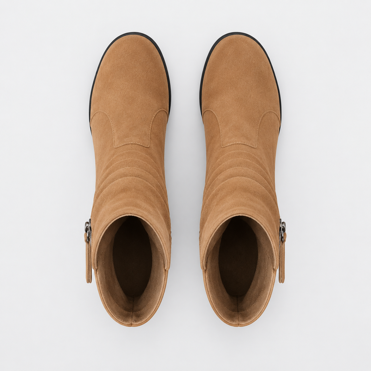 Suede-look Chelsea platform wedge boots for women