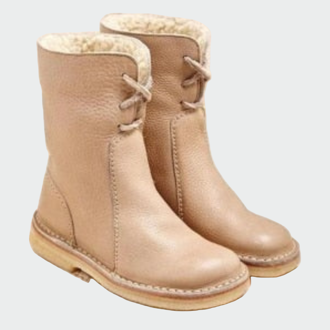 Lined ankle boots in brown for women