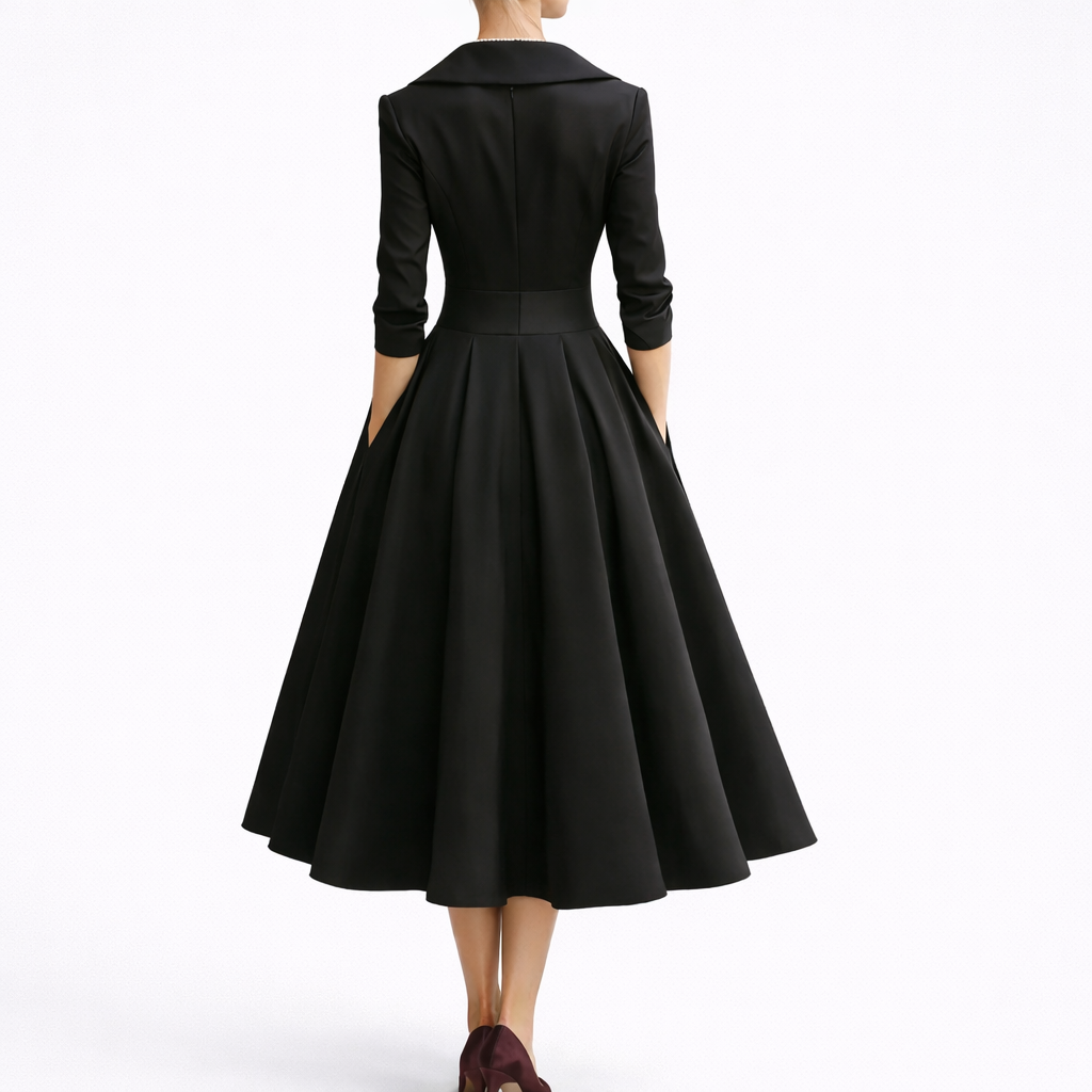 Notch collar Christmas party dress for women