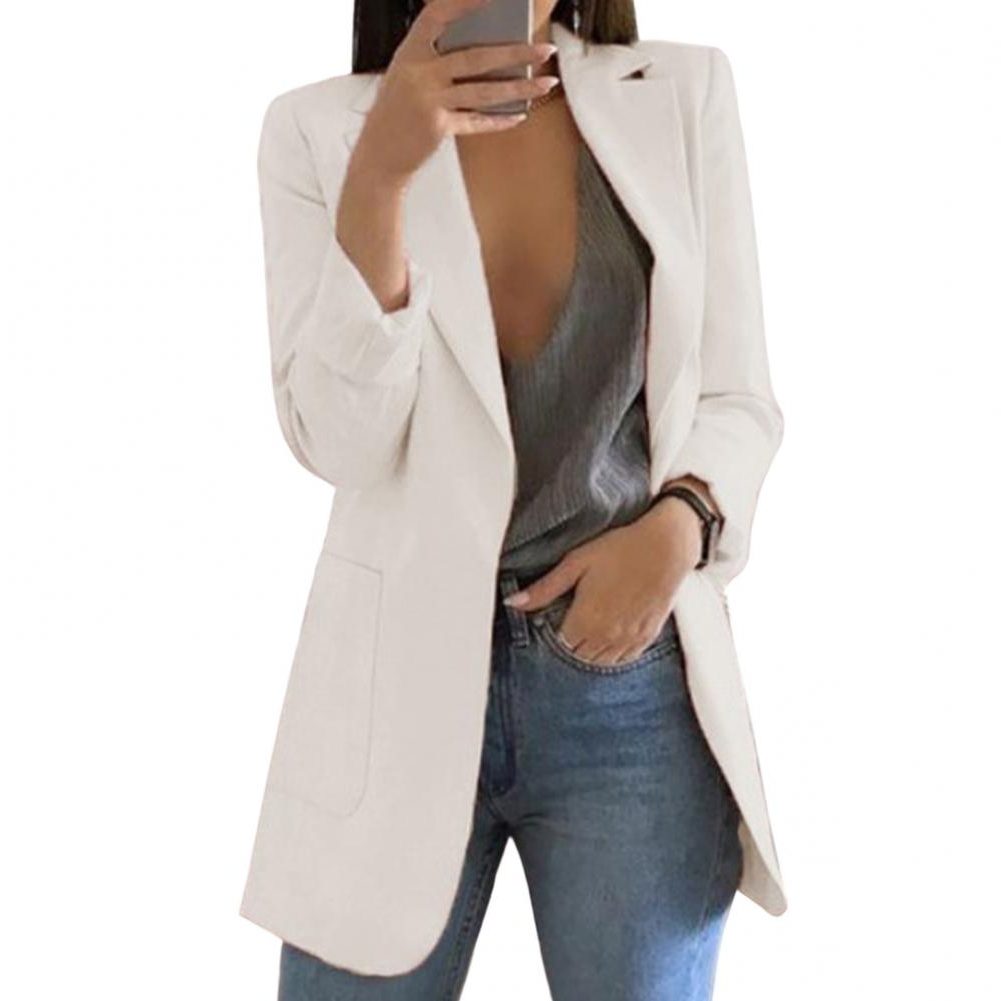 Longline open front blazer for women