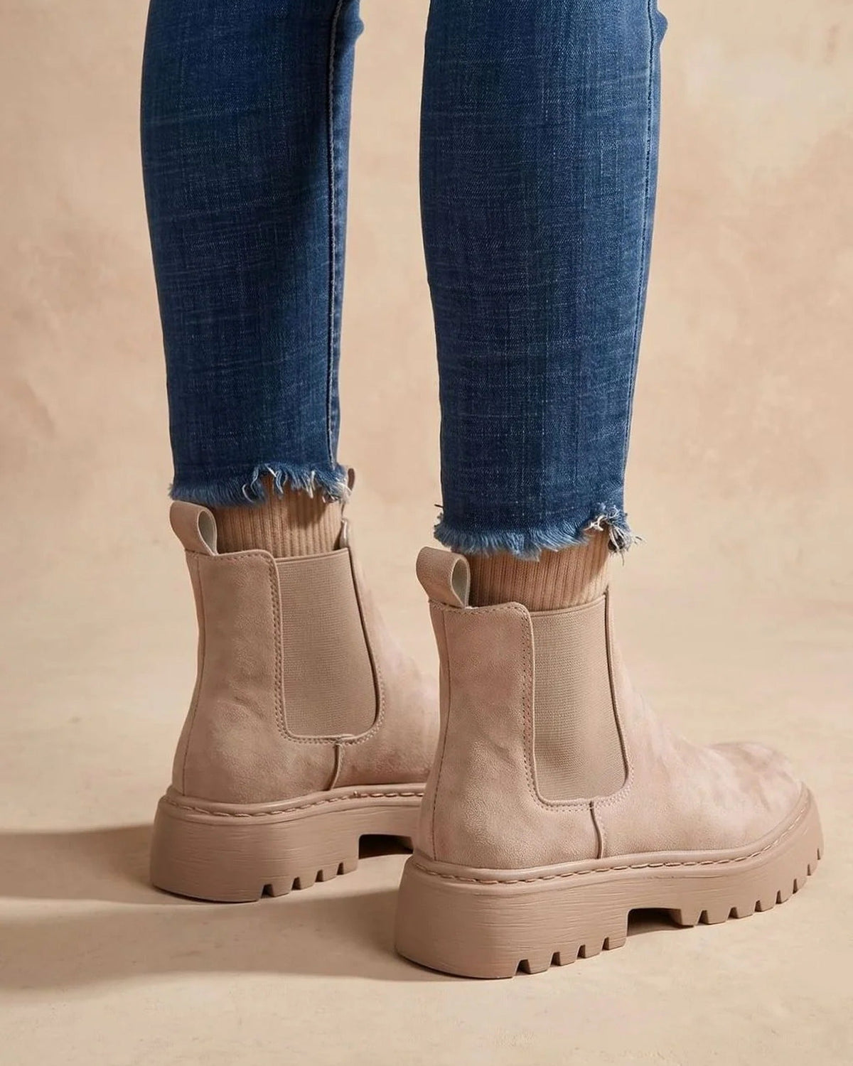 Lug sole Chelsea boots for women