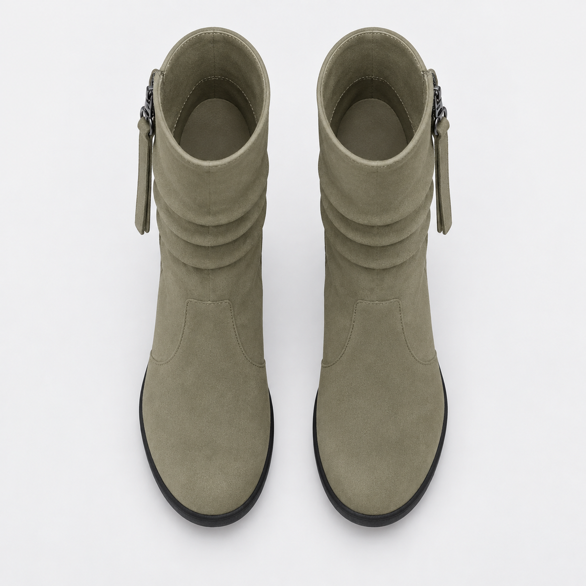 Suede-look Chelsea platform wedge boots for women
