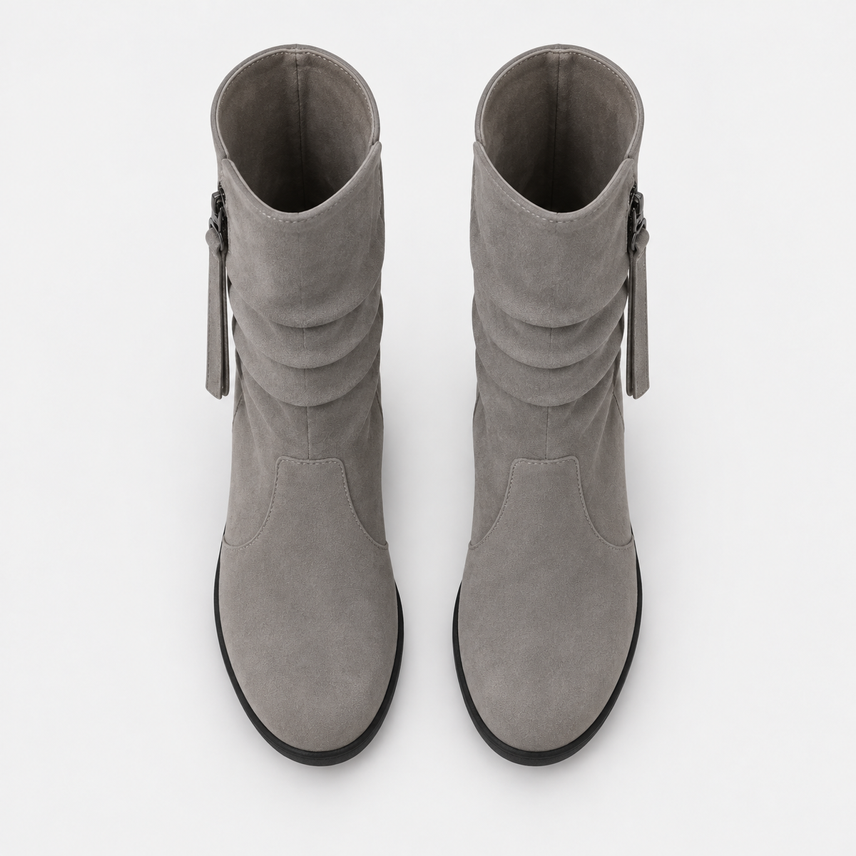 Suede-look Chelsea platform wedge boots for women