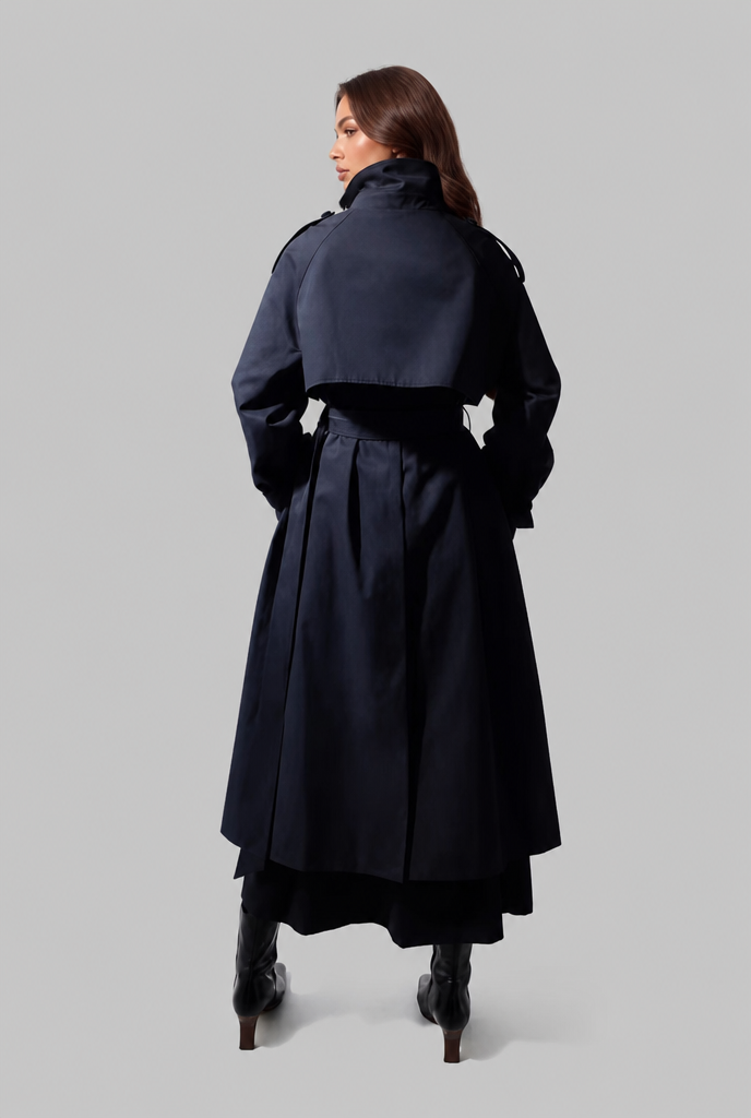 Longline trench style belted coat for women