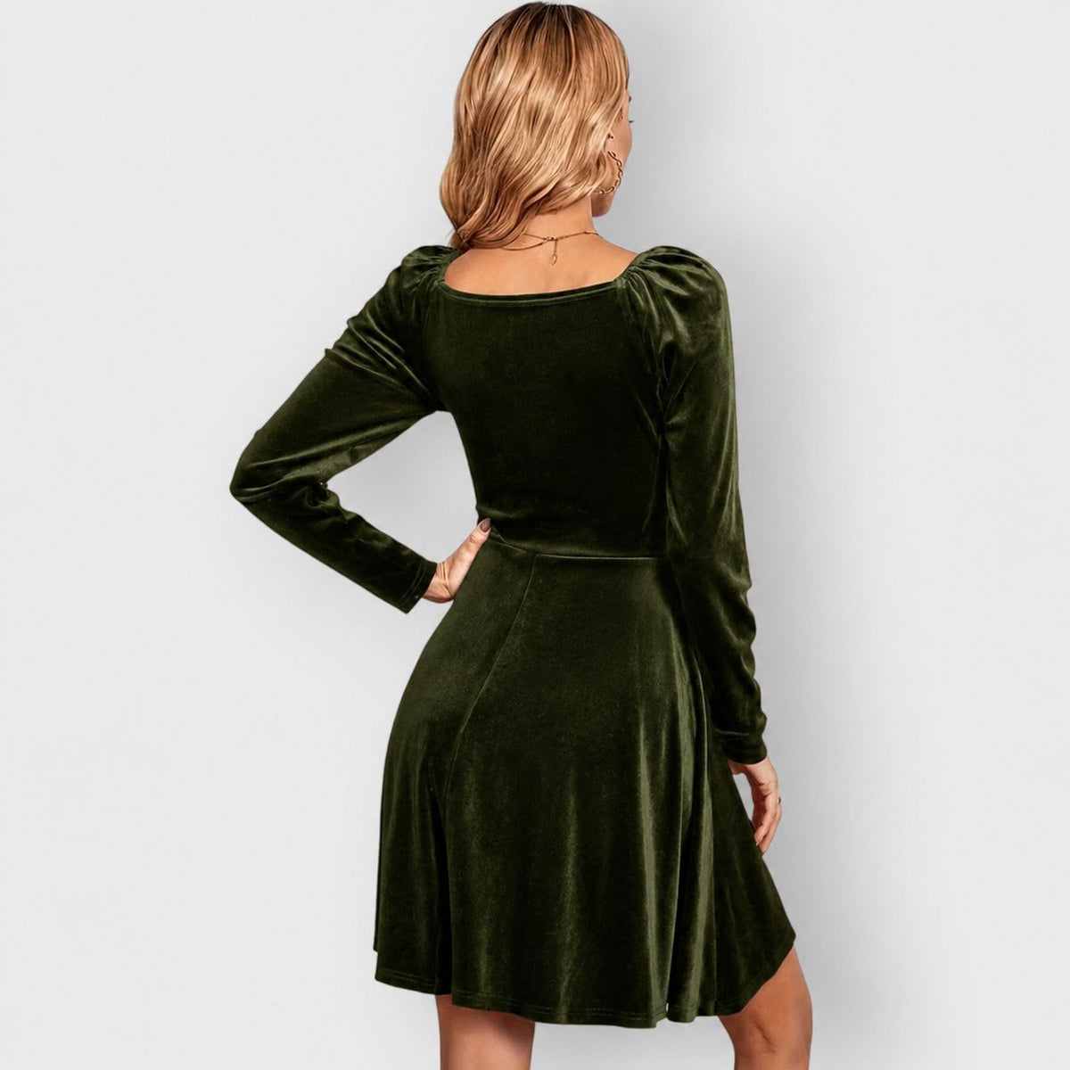 Velvet wrap Christmas party dress for women