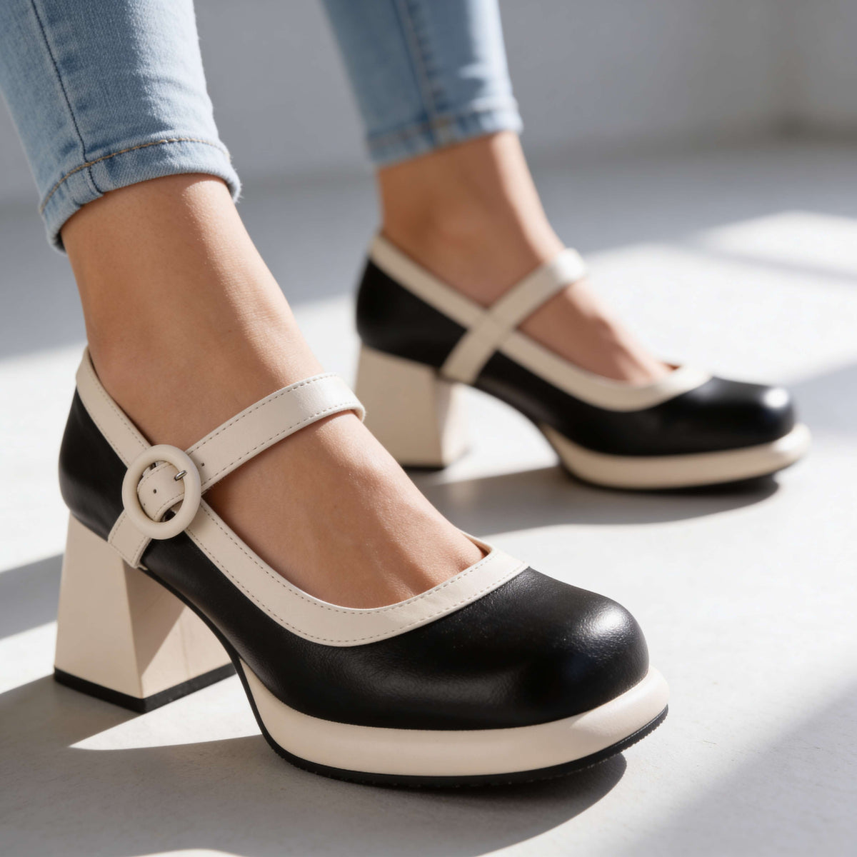 buckle strap pumps for women