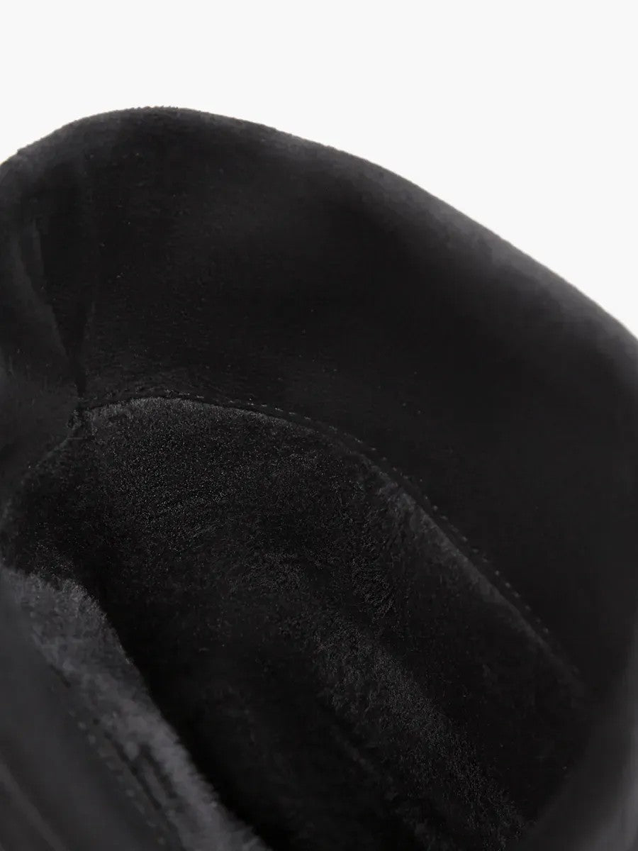 Suede-look stiletto ankle slouch boots for women