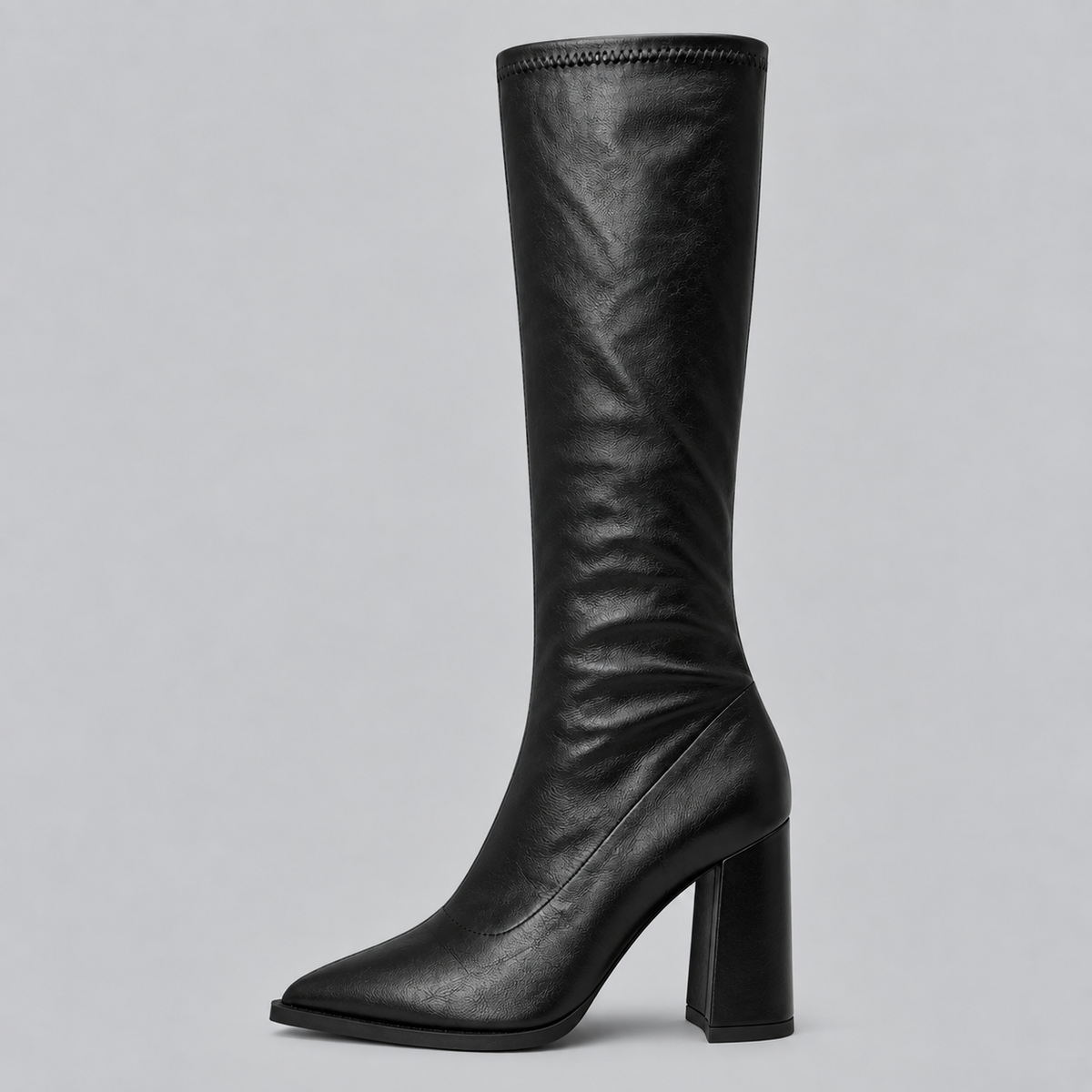 Pointed toe knee-high boots for women