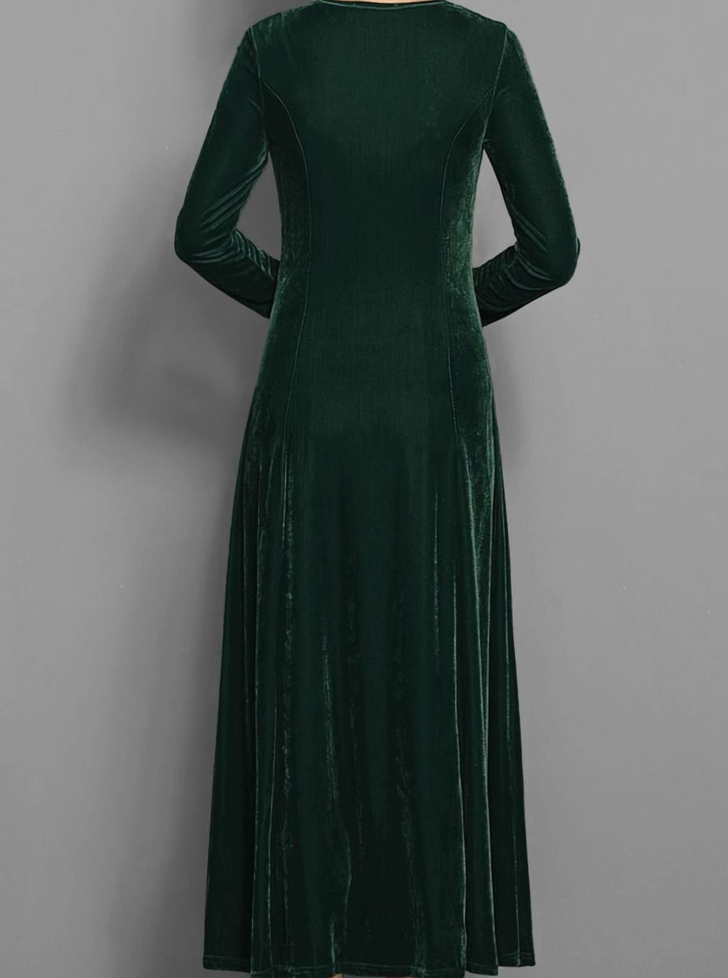 Long-sleeve velvet maxi dress for women