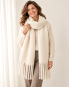 Brushed chunky fringe scarf for women