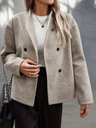 Dropped shoulder pea coat for women