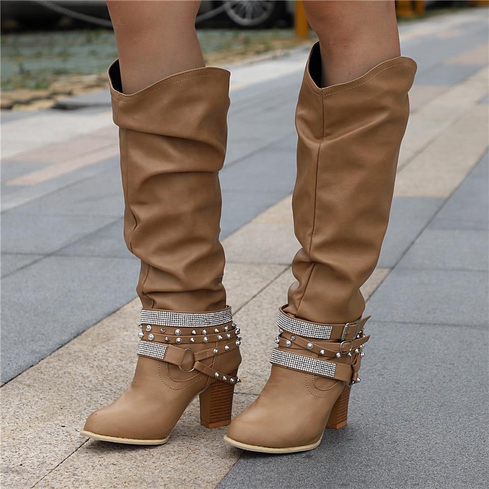 slouchy knee high wide calf boots for women