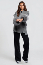 Relaxed fit wool-look belted coat for women