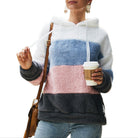 Colorblock oversized sherpa hoodie for women