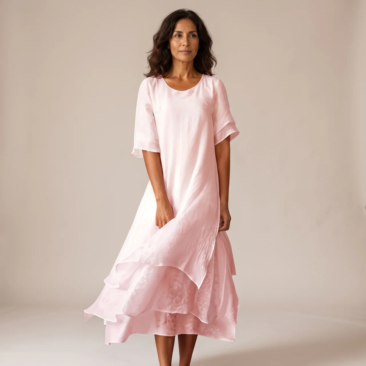 Florencia | Midi Vestido Fluido con Volantes