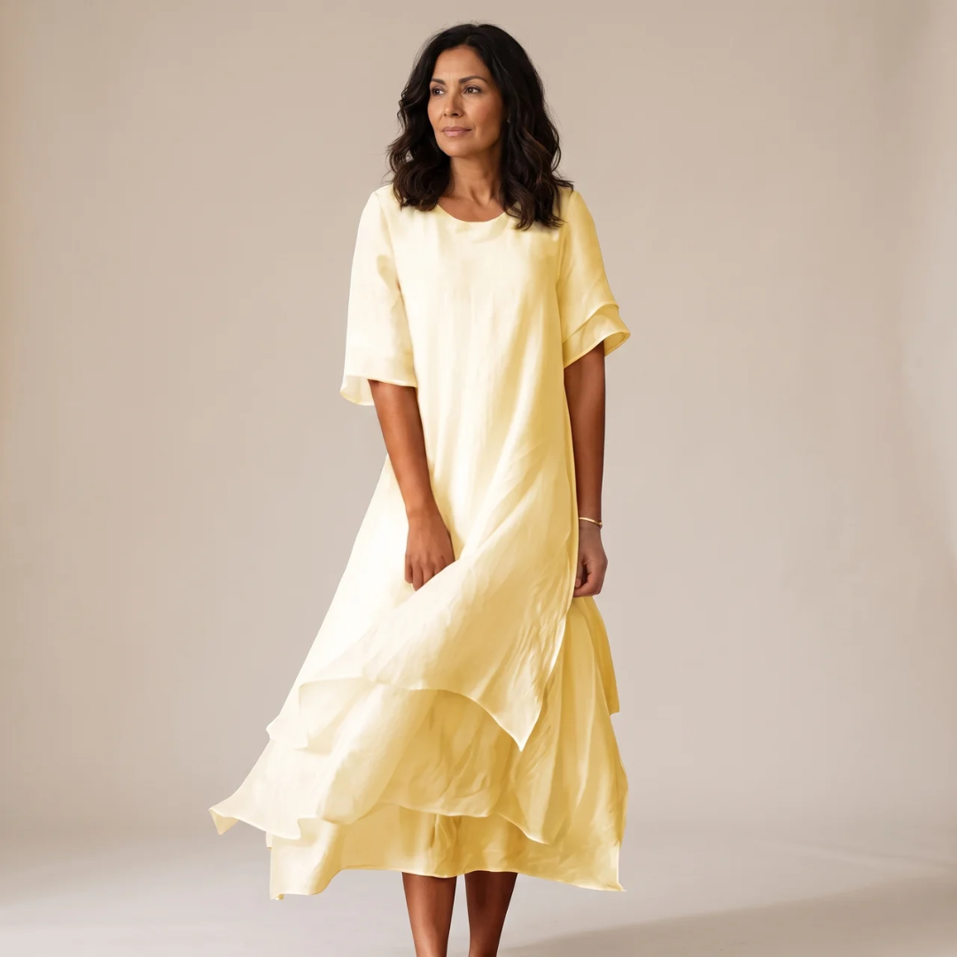 Florencia | Midi Vestido Fluido con Volantes