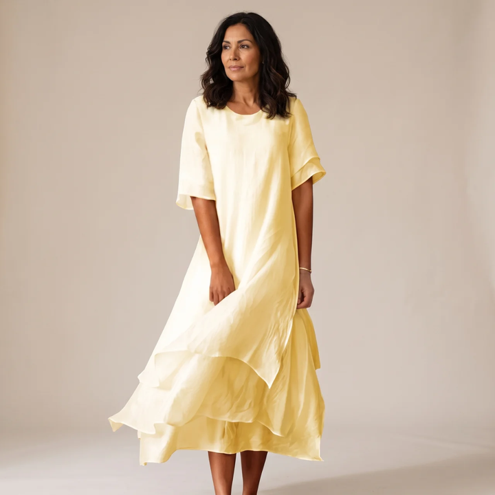 Florencia | Midi Vestido Fluido con Volantes