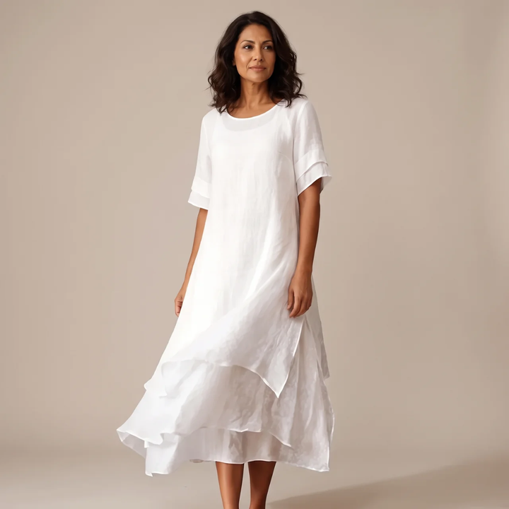 Florencia | Midi Vestido Fluido con Volantes