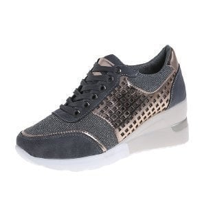 Mesh platform wedge sneakers for women