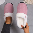 Open back sherpa slippers in pink for women
