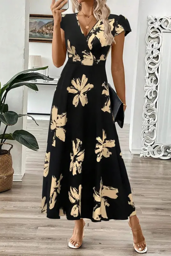 ODESSA™ | VESTIDO ELEGANTE CON ESTAMPADO DE HOJAS