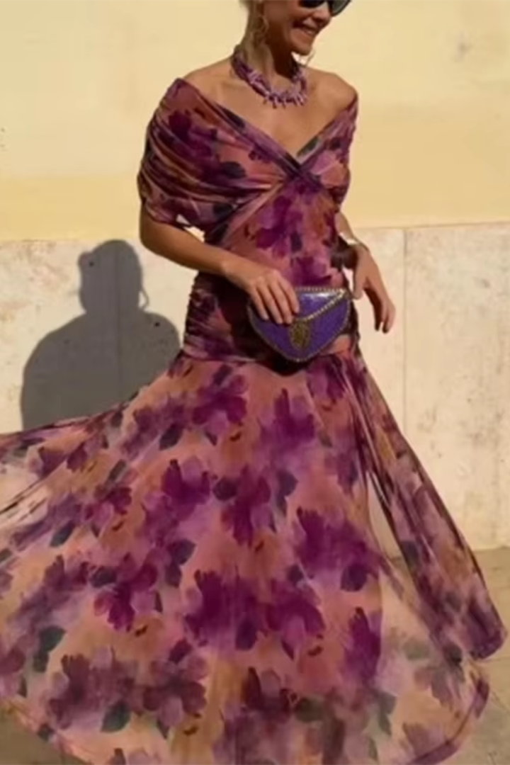 Vestido elegante con cuello en V