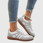 Two-tone suede-trim sneakers for women